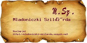 Mladoniczki Szilárda névjegykártya